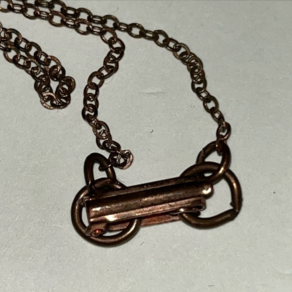 Vintage Petite Turquoise Copper Thunderbird Necklace & Coordinating Accessories - Picture 5 of 13